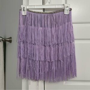 Fringe mini skirt